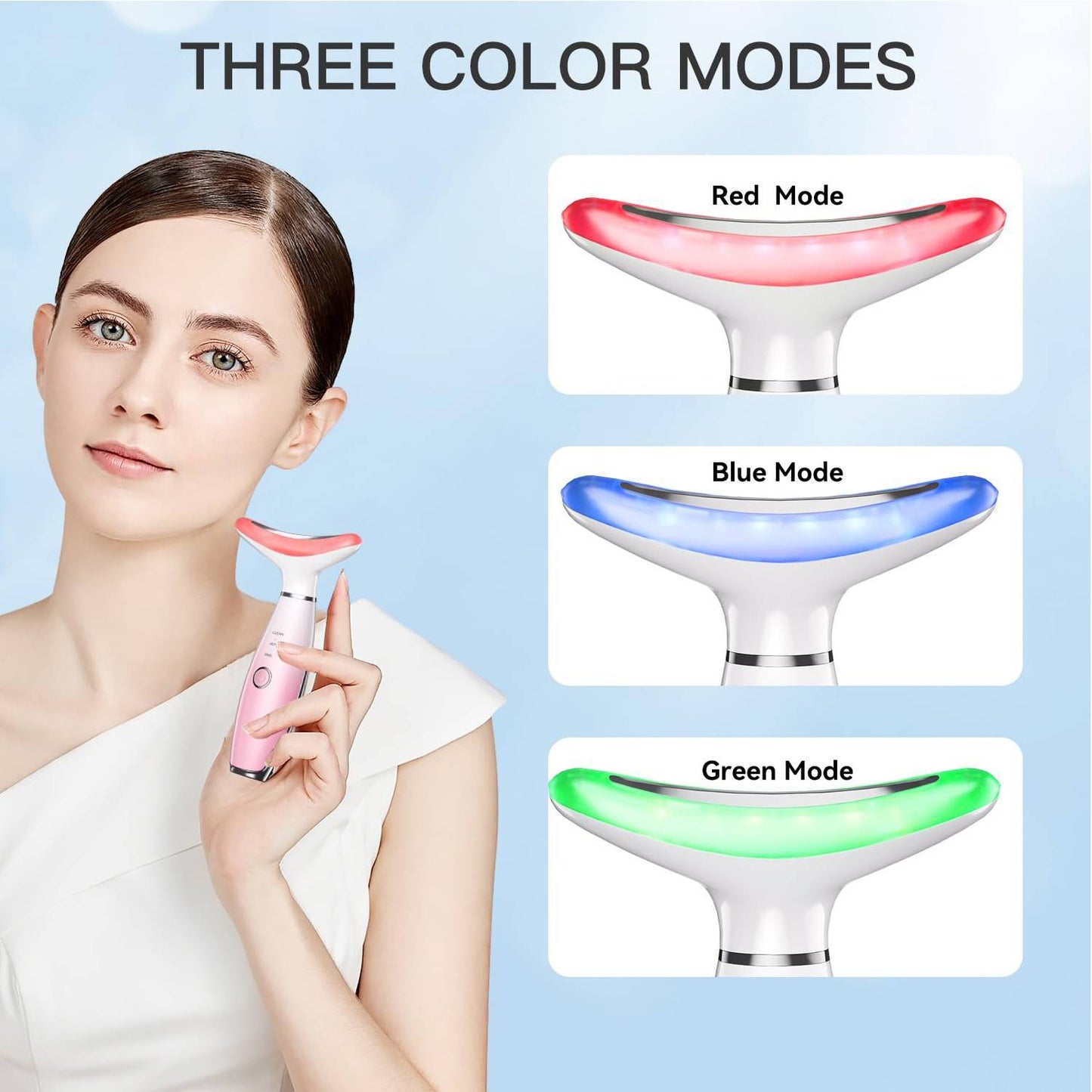 Skin Care Neck Face Massage Tool With Thermals, 3-in-1 Facial Massager