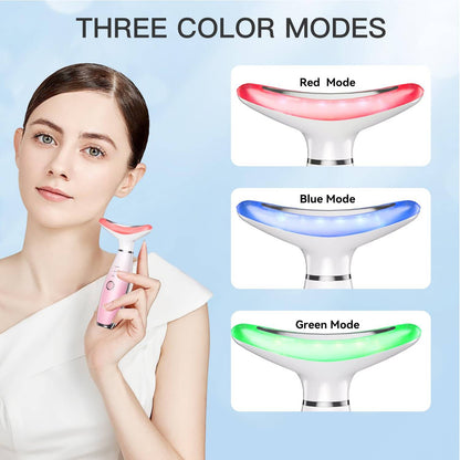 Skin Care Neck Face Massage Tool With Thermals, 3-in-1 Facial Massager