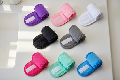 Adjustable Velcro Headband for Optimized Skincare